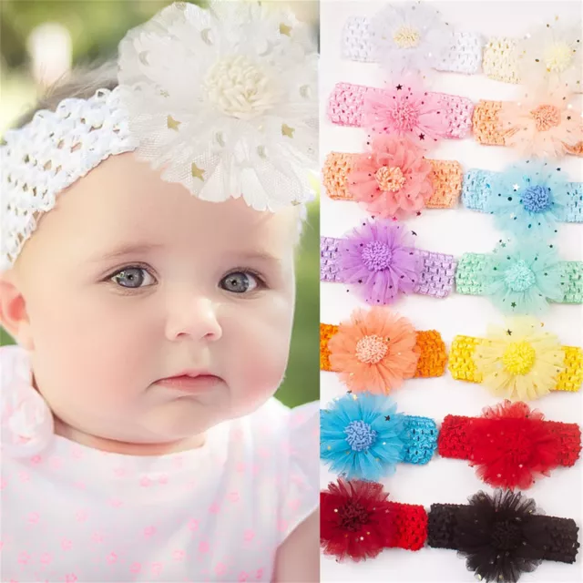 Toddler Baby Headband Flower Turban Hair Bands Kids Girl Hairbands Lace Headwear