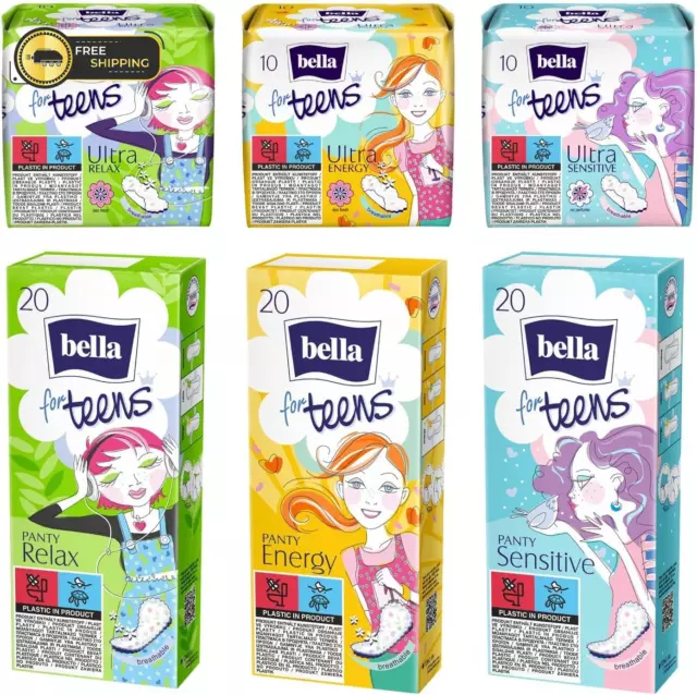 Bella for Teens Erste Periode-Box Mit Slipeinlagen (3X20 Stück) Und Ultra Damenb