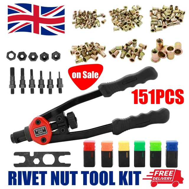 151X M3M10 RIVET Nut Hand Nut Tool Riveter Mandrels Repair Gun Kit