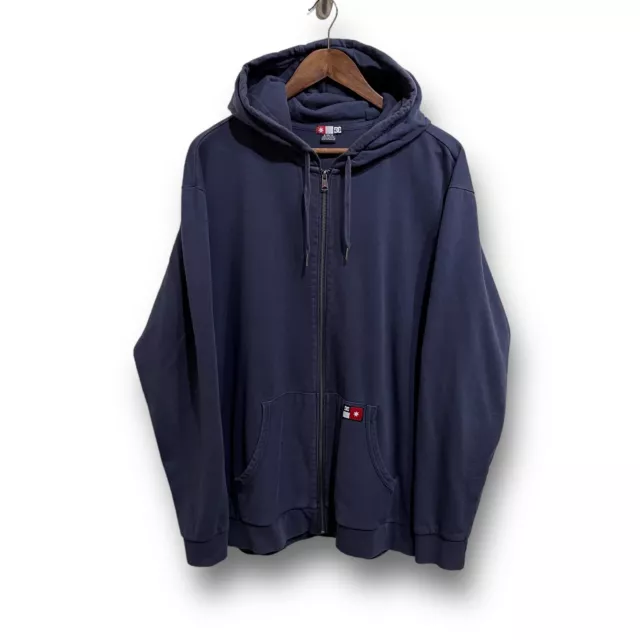 DC Shoe Co Full Zip Hoodie Jacket Mini Box Logo Blue Size XL 24 x 29.5
