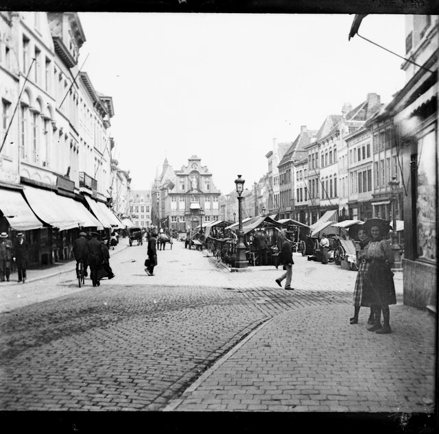 MALINES 1911 - Négatif Verre - Marché aux Fruits Belgique -  1403-8