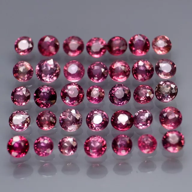 Round 2.5 to 3 mm.Fancy Color UNHEATED Sapphire Songea,Africa 35Pcs/4.52Ct.