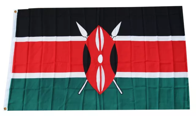 Flagge Kenya 90x150cm + 2 Ösen Hissfahne Welt Deko Fahne Fußball