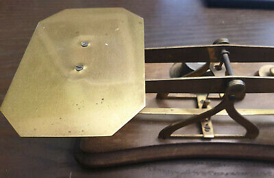 antike Apothekerwaage / Feinwaage aus Messing und Holz inkl. Holzbox / Gewichte 3