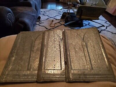 10 Vintage Antique Roofing Tin Shingles ~ Embossed 13-3/4" X 9-1/2" 3