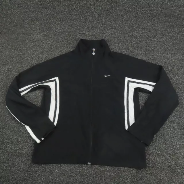 Nike Jacket Girls Medium Black & White Full Zip Mock Neck Long Sleeve Youth
