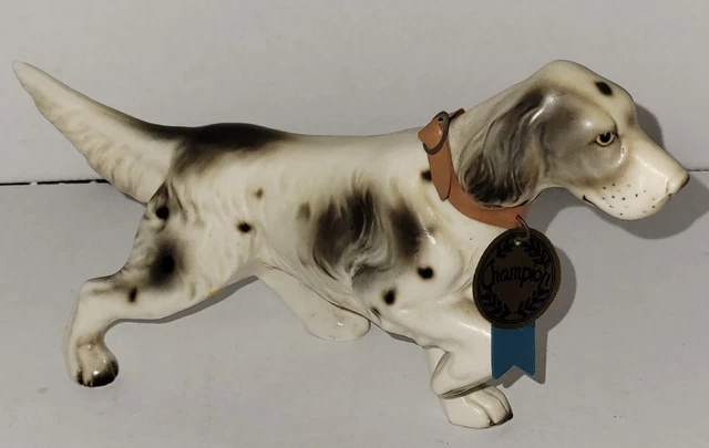 Vintage English Setter Figurine On Point National Potteries Co Cleveland - Japan