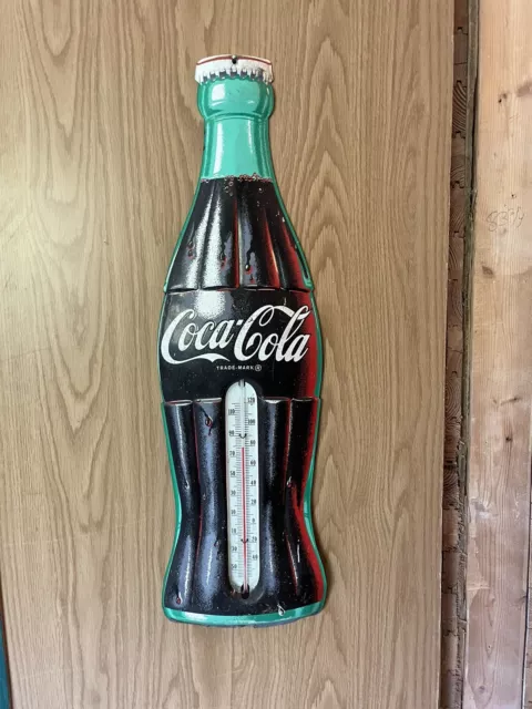 Vintage Coca-Cola  Thermometer Large Size  29” Tall 8 1/2” Wide