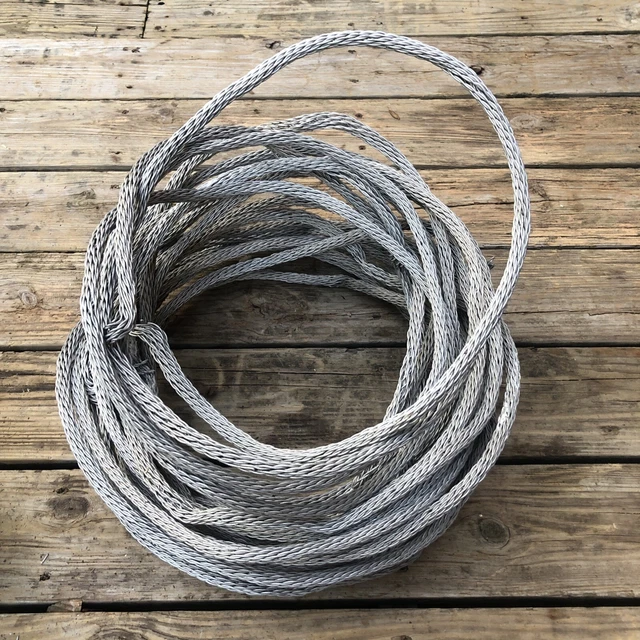 Vintage Approx 3/4” x 30’ Aluminum Lightning Rod Woven Braided Ground Cable