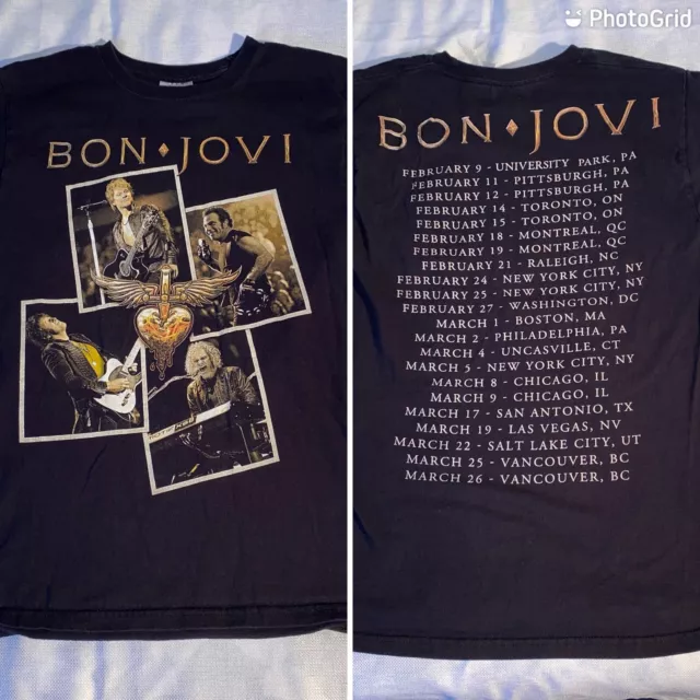 Bon Jovi 2011 Live Tour Shirt Small Concert Hair Band Rock Music Artist MTV