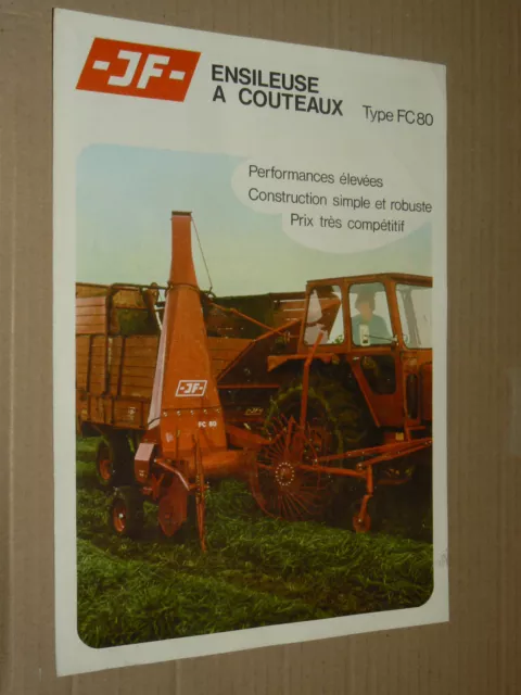 Prospectus Ensileuse  JF FC 80   Tracteur  brochure catalogue  tractor