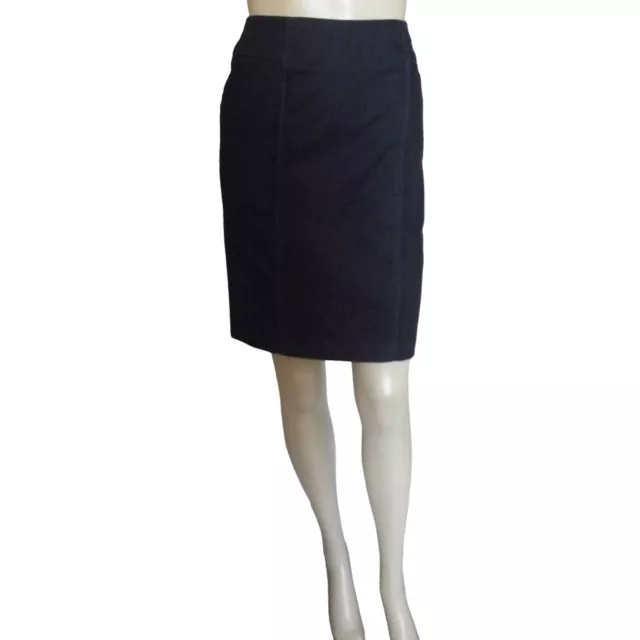New York & Company Size 2 Blue Stretch Denim Cotton Blend Skirt xs knee length
