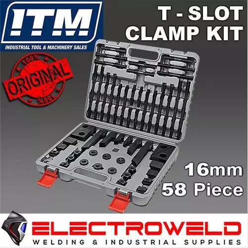 58 x ITM 16mm T-Slot Clamp Holder Clamping Kit Vice Studs Blocks KKCLAMPKIT-16