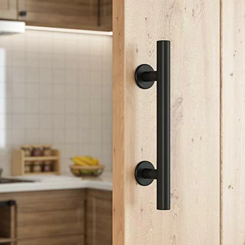 10 Inch Sliding Barn Door Handle Pull And Flush Hardware Set Black Large Rustic