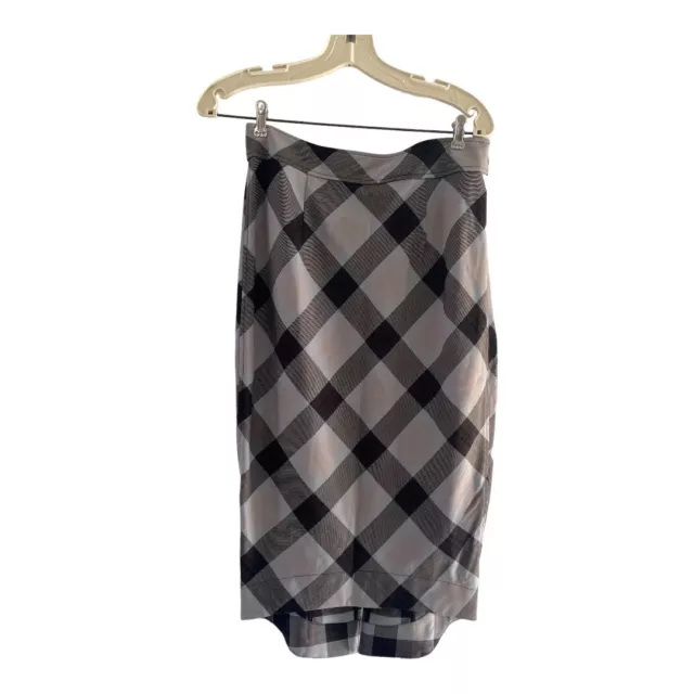 Free People Geometric Precision Plaid Pencil Skirt Women's Size 8