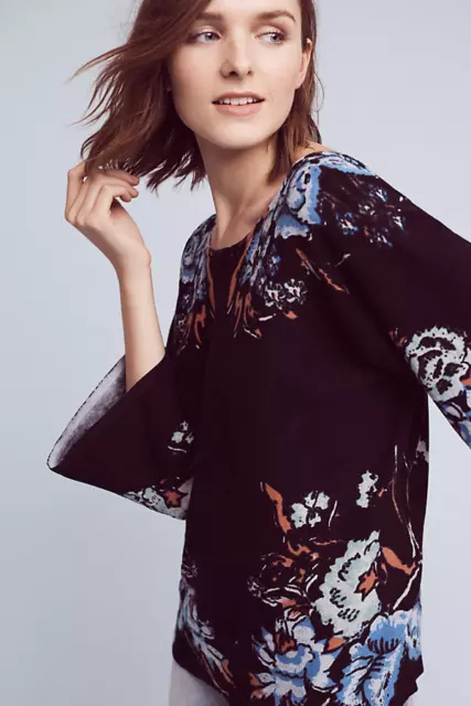 $118 NWT Sz S Anthropologie Lindan Floral Pullover by Plenty By Tracy Reese