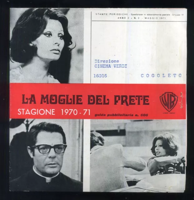Cinema Guida Pubblicitaria Warner Bros - Sophia Loren  Marcello Mastroianni