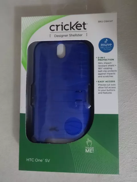 Cricket Wireless HTC One SV Blue Designer Shellster SKU CSH147 Brand New In Box