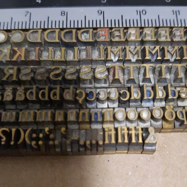 Prägeschrift Messingschrift Buchbinder Messing Buchbinden Vergoldepresse. 5