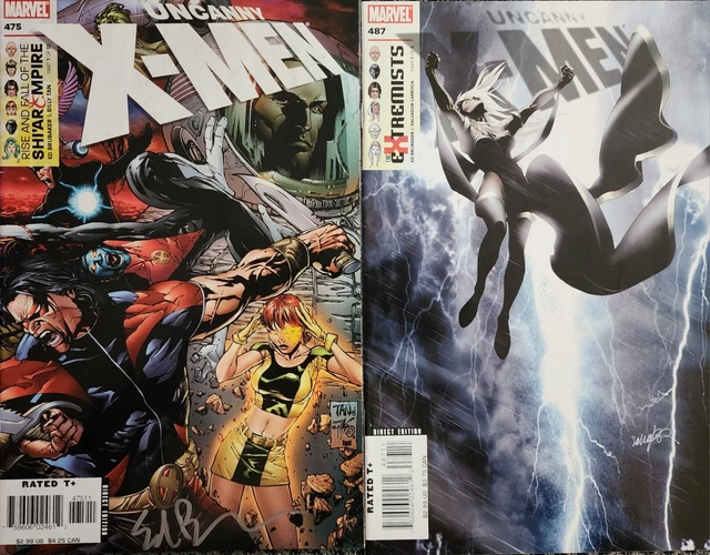 Uncanny X-Men #475, 487 Ed Brubaker SIGNED Autograph 2006 Marvel Comic Book Lot