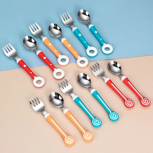 Geschirr-Set Kleinkind Geschirr Kinder Utensil Besteckset Baby Löffel Gabel