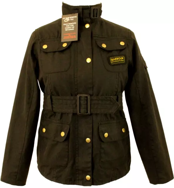 Giacca Barbour International Ragazze Xlarge 12/13 Anni Cotone Cerato Nero