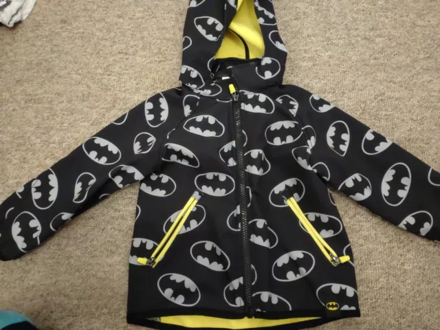 Kids H&M Waterproof Jacket. Detachable Hood. Batman. 18 Months-2 Years