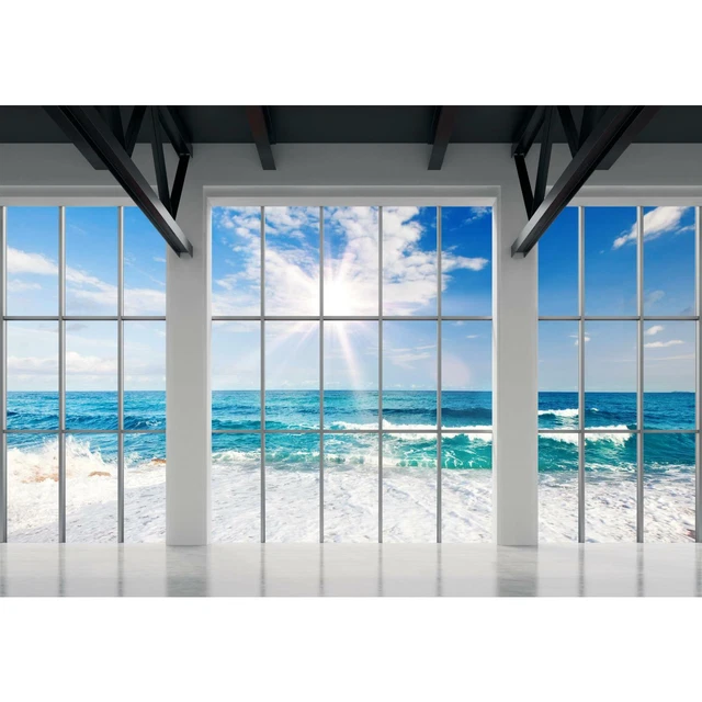 Papier Peint Photo 3D Fenêtre - Mer Plage - Images Murales XXL