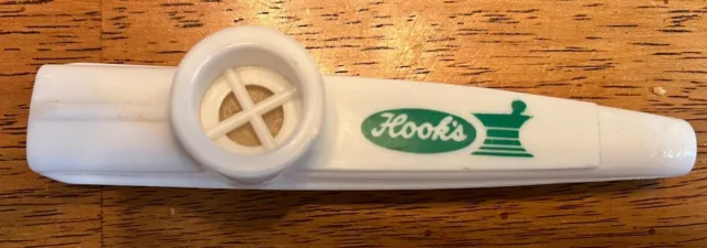 Hooks Drug Store Kazoo Advertising White/Green 4 3/4”
