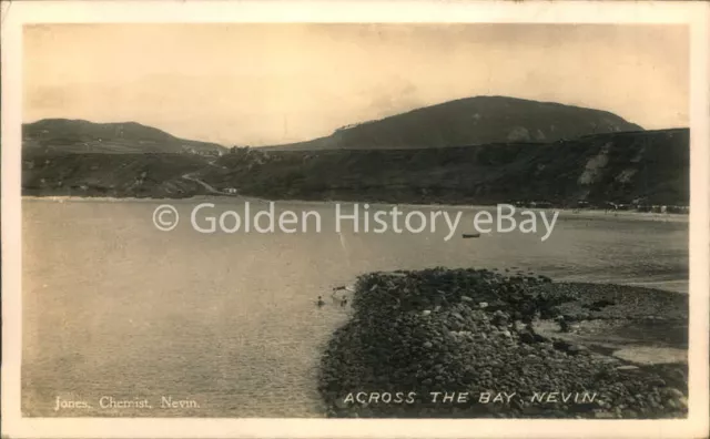 Vintage Across The Bay Nevin Jones Chemist Wales Real Photo Rp Postcard Posted