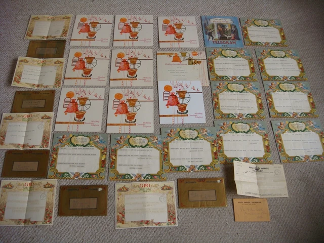 Job Lot of 25 Original Vintage Greetings Telegrams 1938-1969