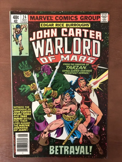 John Carter Warlord of Mars #24 (1979) 7.0 FN Marvel Key Issue Bronze Age Comic