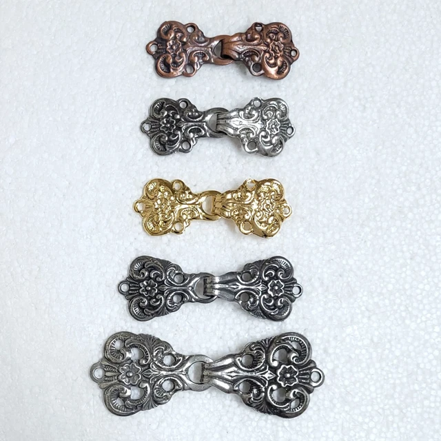 Cárdigan noruego broche gancho de metal capa rana sujetador peltre bronce dorado