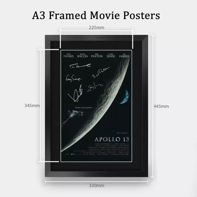 Apollo 13 Filmposter Tom Hanks, Kevin Bacon A3 Poster gerahmter Druck für Fans 2