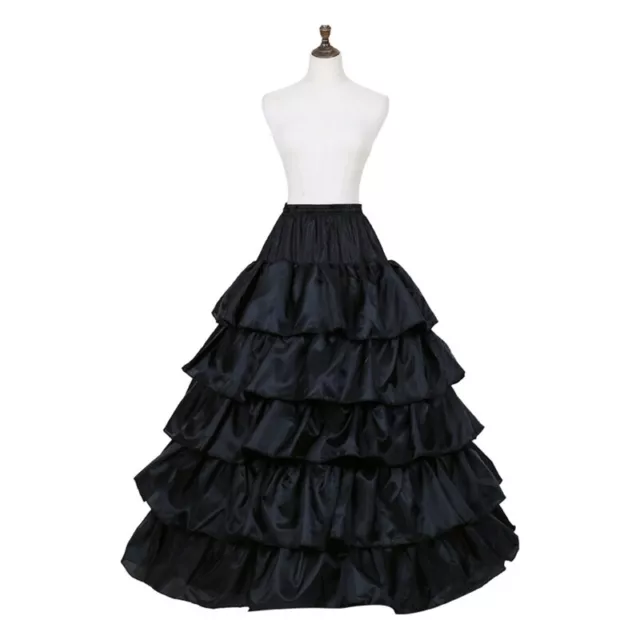 Women Crinoline Petticoat Black Hoop Skirt for Wedding Bridal Dress