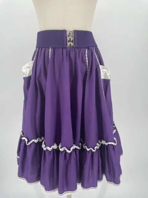 Vintage Partners Please Malco Modes Size Small Square Dance Skirt Purple Pleated