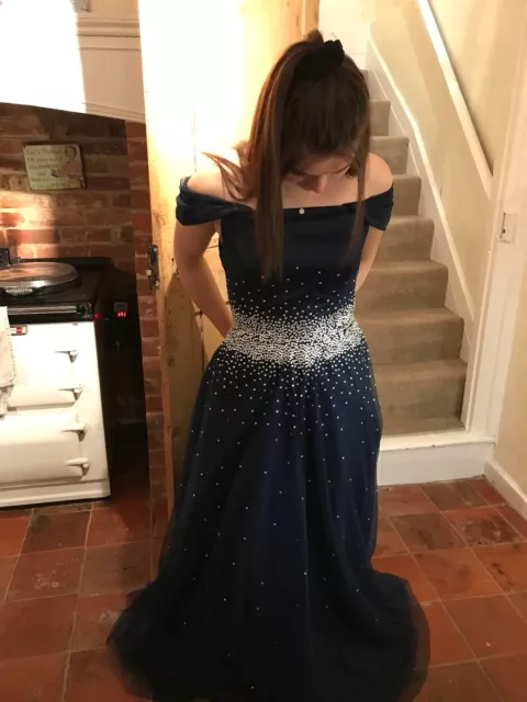 HEBEOS PINK PROM dress originally 410 Chiffon beaded small