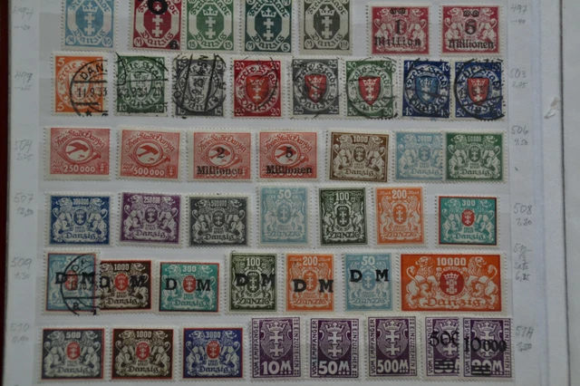 Danzig Stamps Mint MH & Used 1 Album Page no doubles #1 4