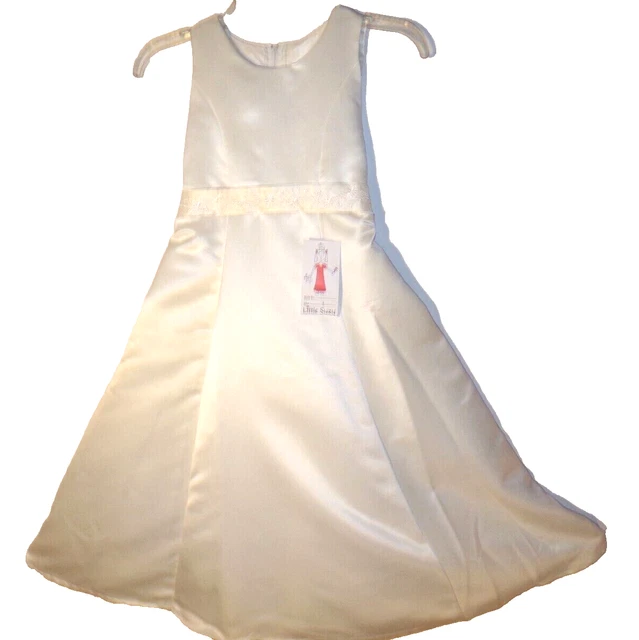 LITTLE SUZY Girls' Size 8, Ivory Flower Girl Wedding Formal Dress Pageant, NWT