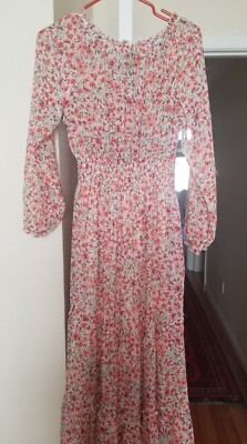 Kate and lily floral maxi dress. Size 8..floral,  coral pink/multi. Long sleeve.