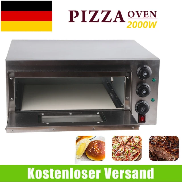 Pizzaofen Pizzabackofen Pizzabäcker Gastro elektrisch 1 Kammer 2000 W DE