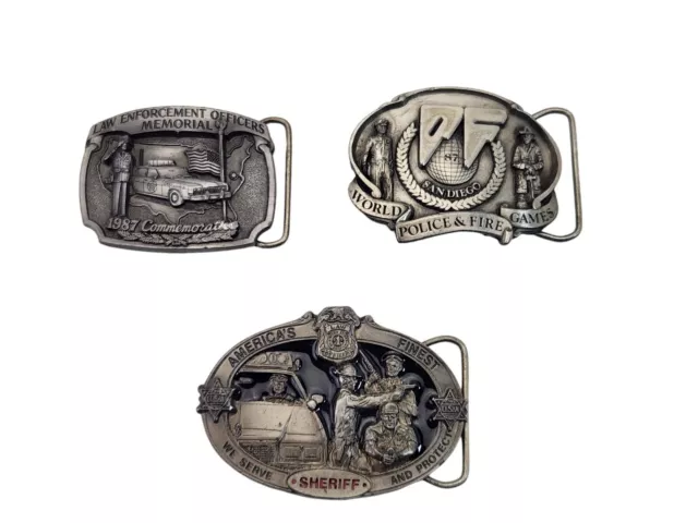 Vintage Police Sheriff Law Enforcement Limited Edition Belt Buckle Lot