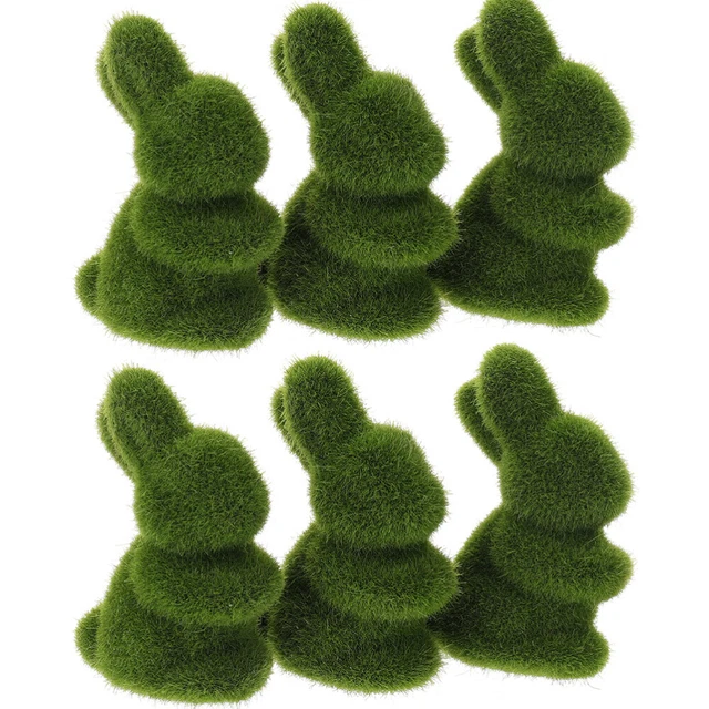 6 piezas Conejo de Pascua musgo divertido conejo en forma de adorno festival foto