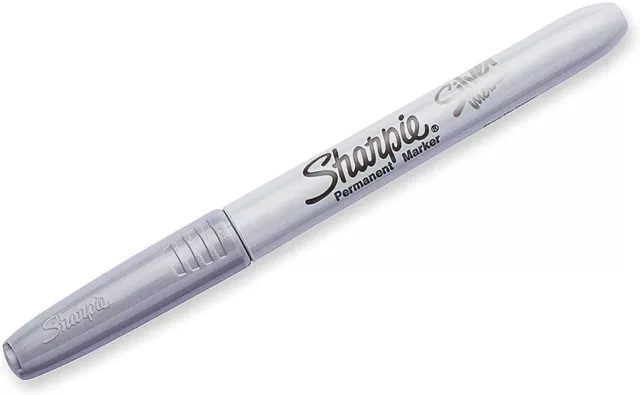 Sharpie Metallic Permanent Markers, 12 Count, Silver, Fine Point 2