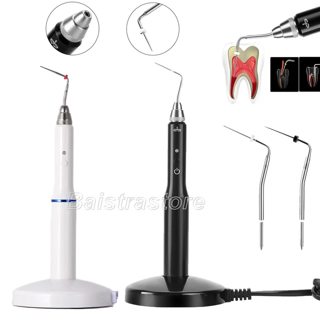 Wireless Dental Obturation System Gutta Percha Endo Heated Pen 2Tips Black/White