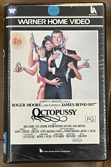 Octopussy 1983 VHS PAL Video Tape Clamshell Vintage Rare James Bond Warner