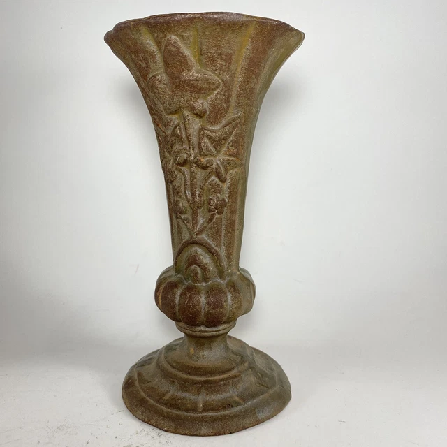 Antique French Cast Iron Flower Vase Medici Style Vase Rustic Romantic Cottage