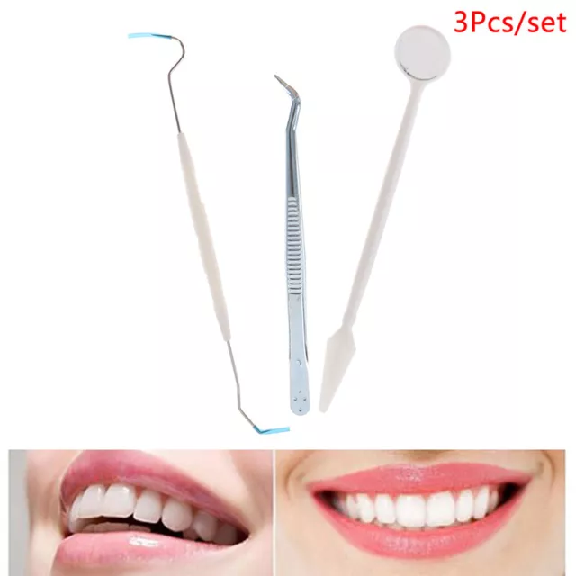 3pcs/set Teeth Tartar Scraper Mouth Mirror Dentists Pick Scaler Dental TooH$E-FM