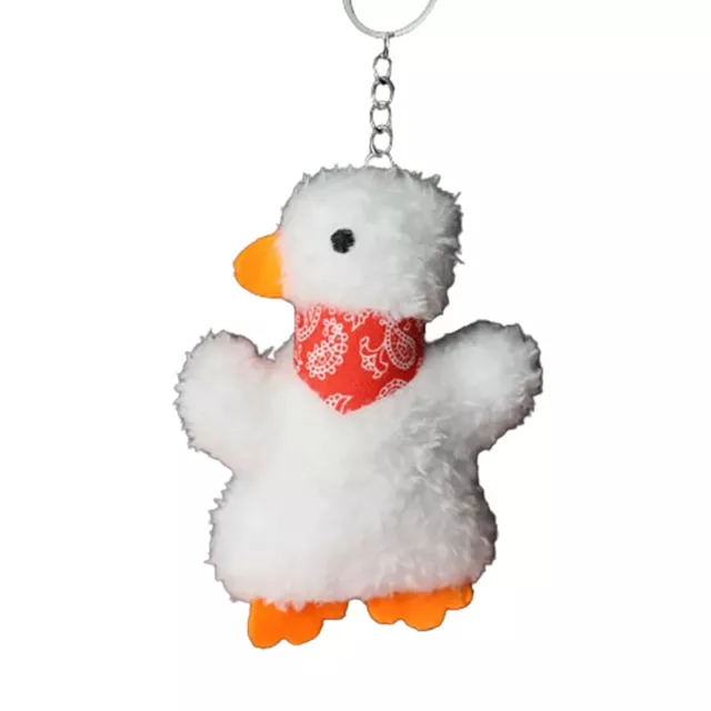 Cute Plush Animals Cartoon Curly Fur Scarf Duck Doll Keychain Car Bag Accessory