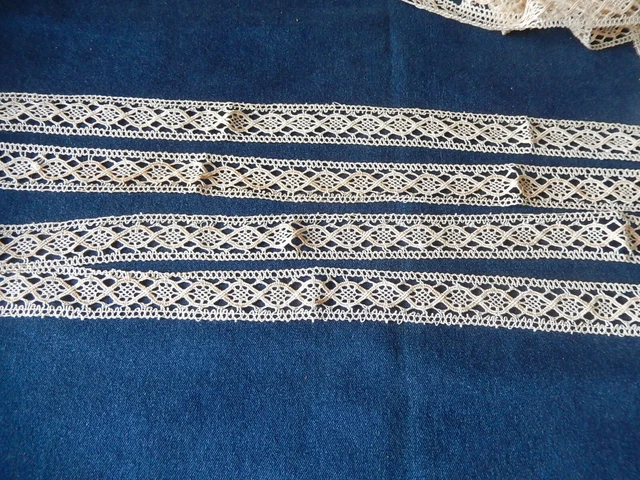 DENTELLE DU PUY VENISE AUX FUSEAUX ANCIENNE  : 6,30 m x 3 cm